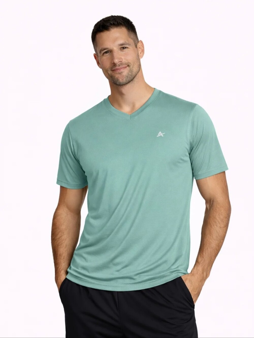 Arctic Cool Mens Cooling  UV V-Neck Shirt 3X Eucalyptus Green NWT